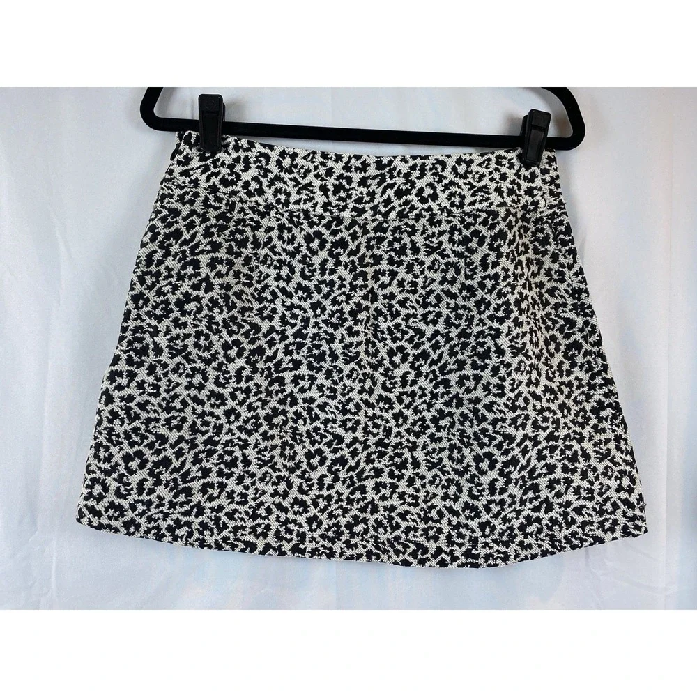 Abercrombie & Fitch Black Cream Lined‎ Mini Pencil Skirt Women's Size 8